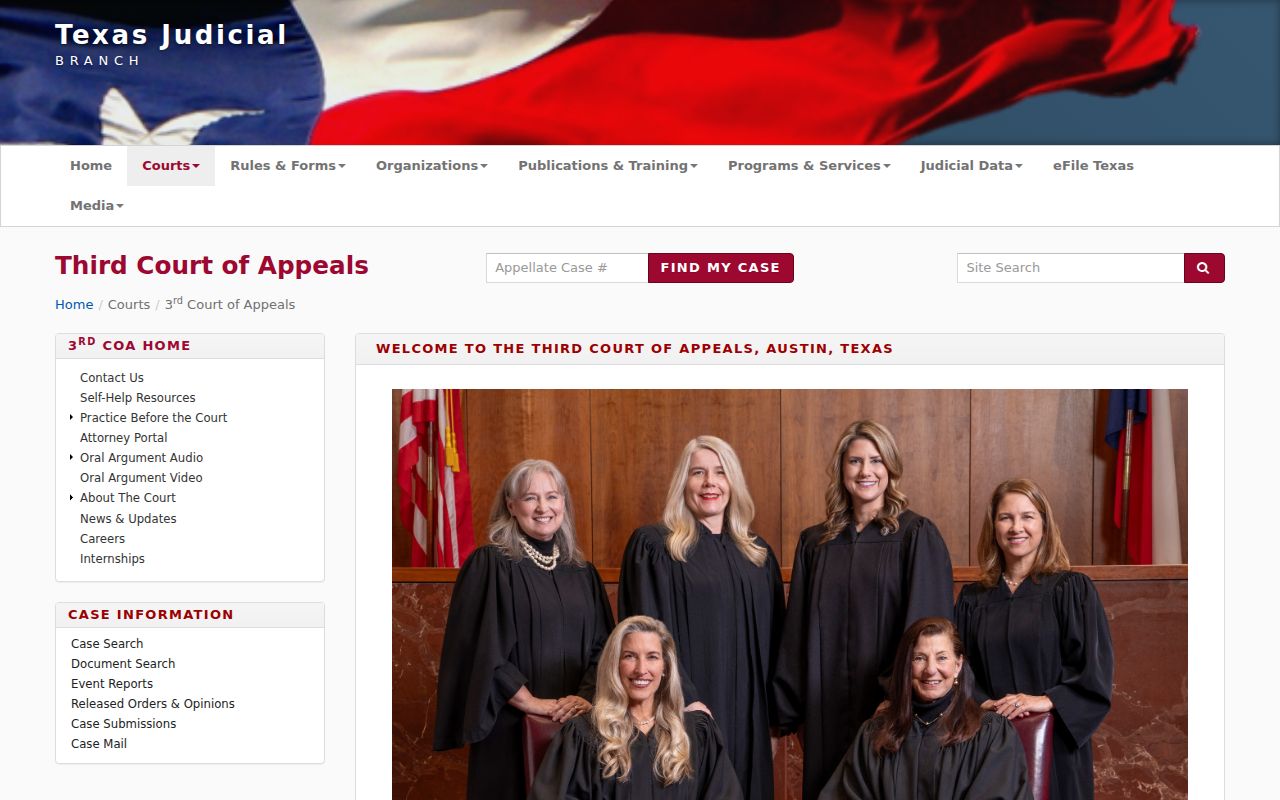 Texas Third Court of Appeals official website serving Lee County